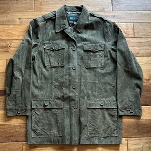 Vtg Relativity genuine suede utility military style jacket